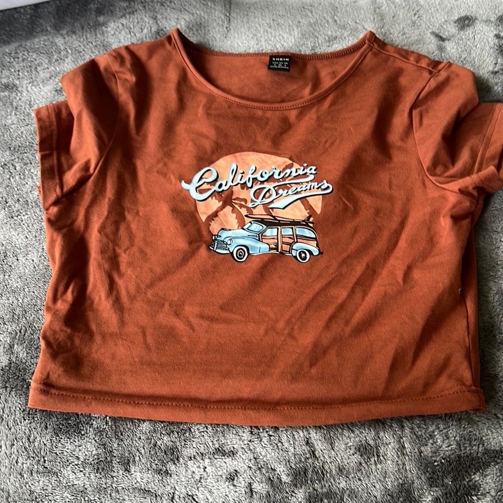 a brown crop top